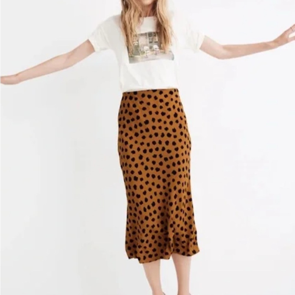 Madewell Midi Slip Skirt in Painted Spots